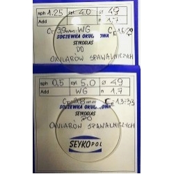 SOCZEWKI Korekcyjne Sferyczne dla Spawania Gazowego